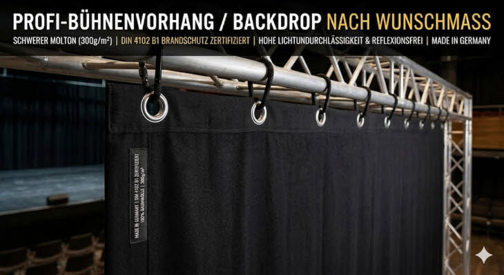 Backdrop Bühnenmolton mit Ösen