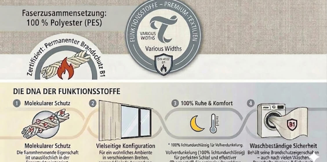 Verdunklungs& Thermostoff schwer entflammbar