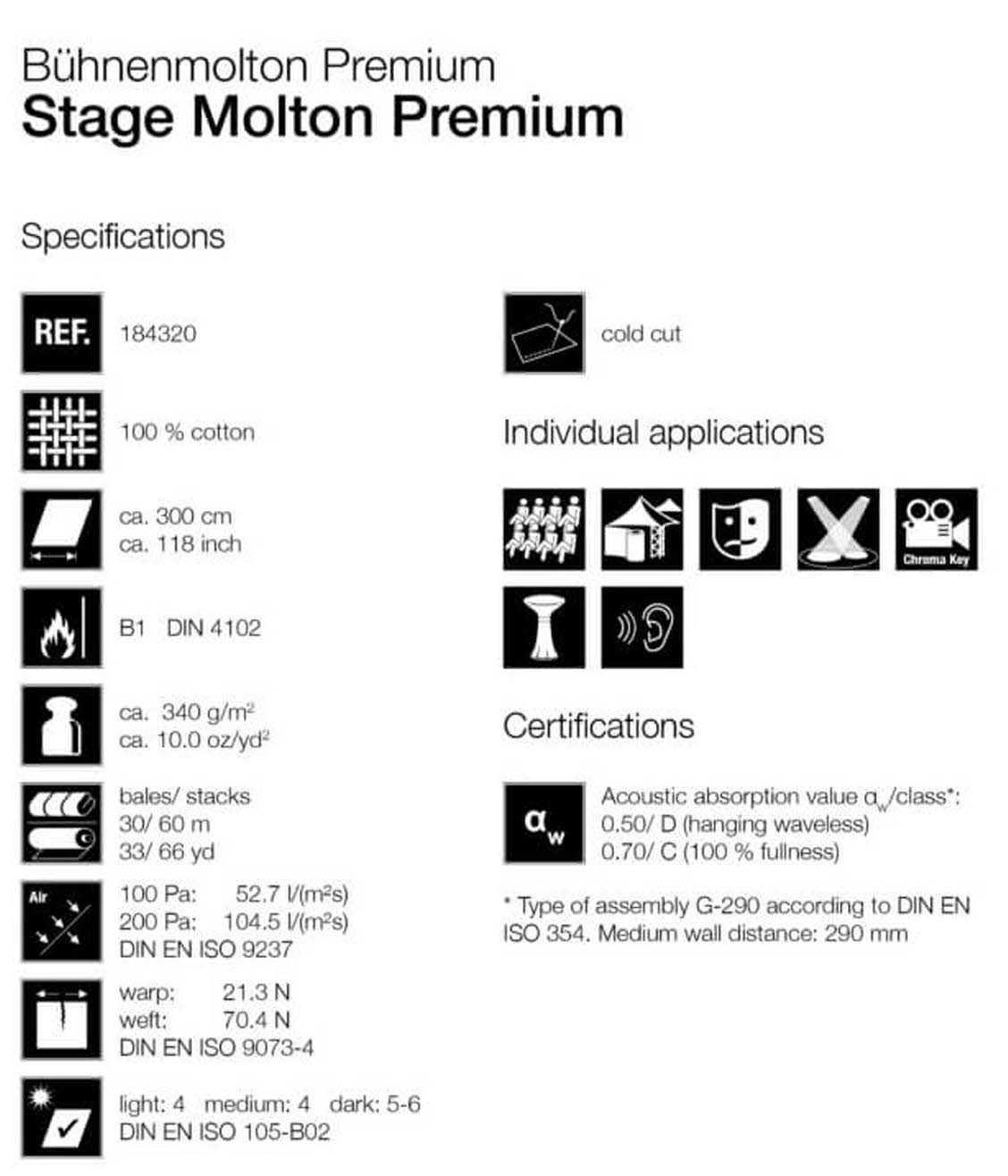 Eigenschaften Bühnenmolton Premium