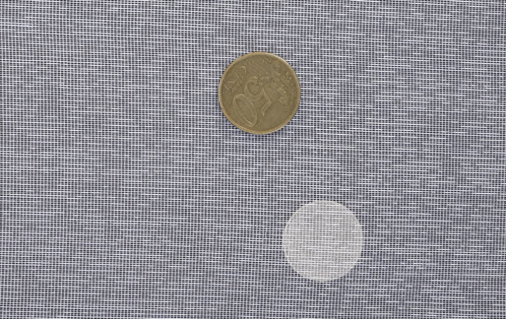 Drehergardinen-Stores weiß, 3002 frosty Eis Streifen Trevira CS flammenhemmend DIN4102B1 mit Bleiband