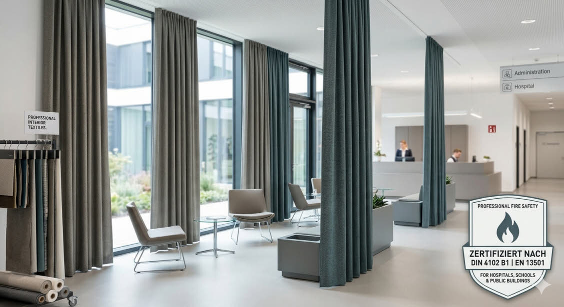 Schwer entflammbare Gardinen- & Verdunklungsstoffe