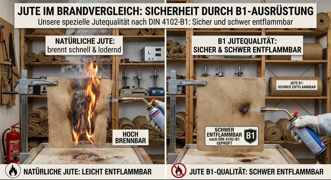 Jute schwer entflammbar DIN4102B1