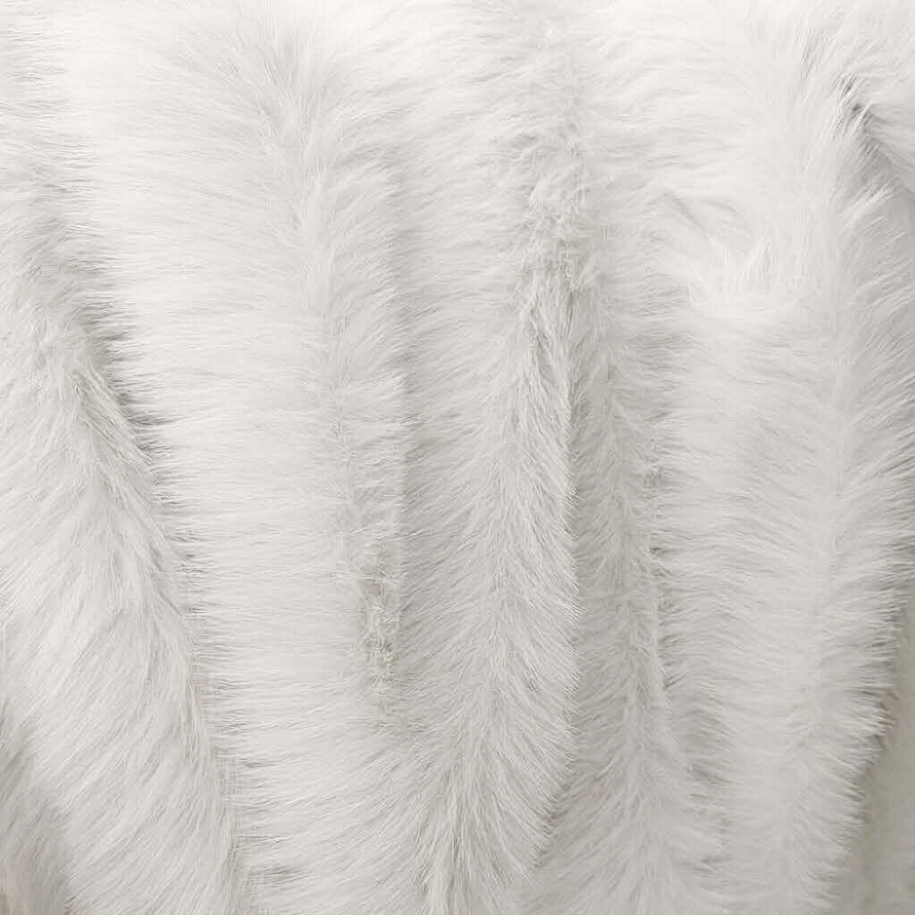Premium Langhaarfell- Weicher, weiß dichter Kunstpelz-Plüsch Eisbär (35 mm Flor, 150 cm breit, Oeko-Tex)