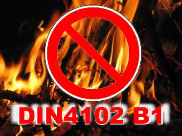 Flammenhemmend ausgerüstet DIN4102 B1 (nicht waschbar)