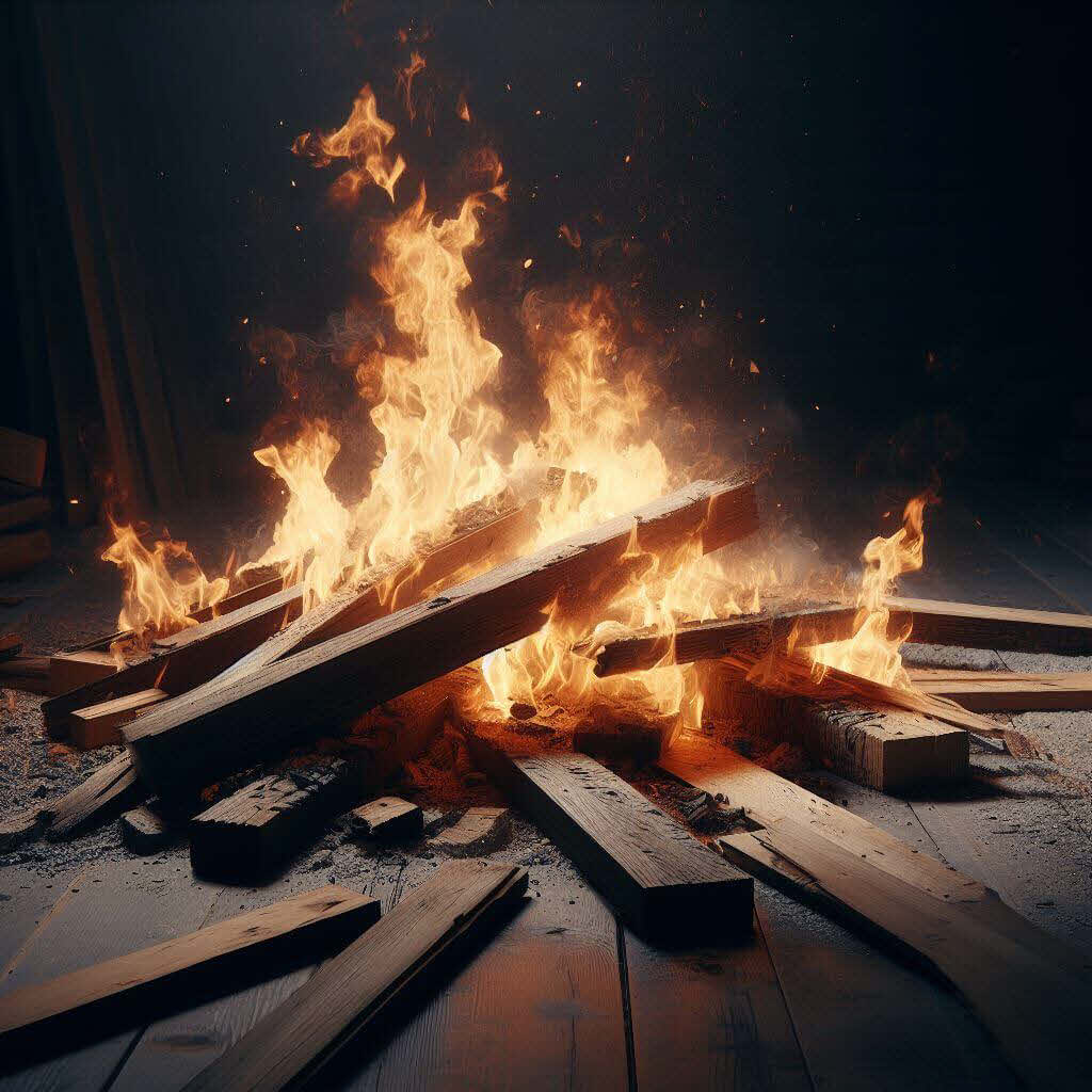 Ausrüstung von rohem Holz schwer entflammbar, flammenhemmend