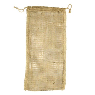 Lino-Säcke aus Jutenetz ca. 50 x 24 cm Außennaht natur Kordel lebensmittelecht 