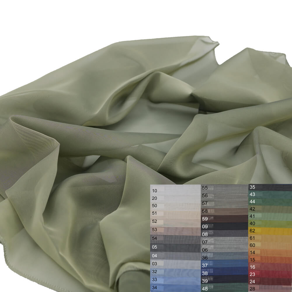 Gardinen Voile 50806 farbig , 300 cm Höhe, feiner Stores Trevira CS flammenhemmend DIN4102B1 mit Bleiband