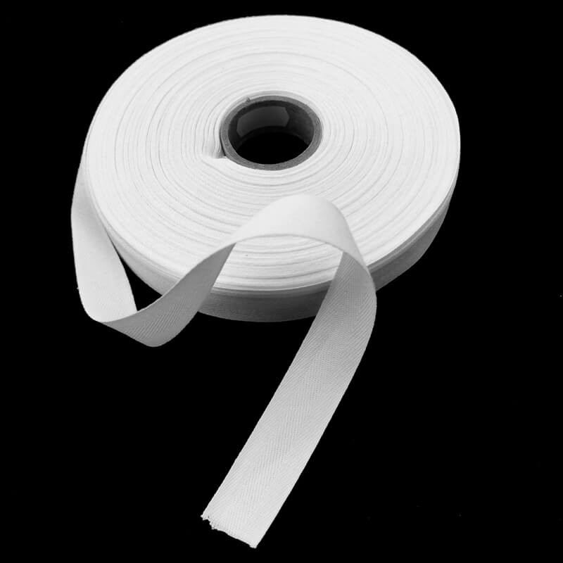 Köperband 50m Rolle Baumwoll Nahtband 10mm breit weiss 0.24 EUR/Meter 