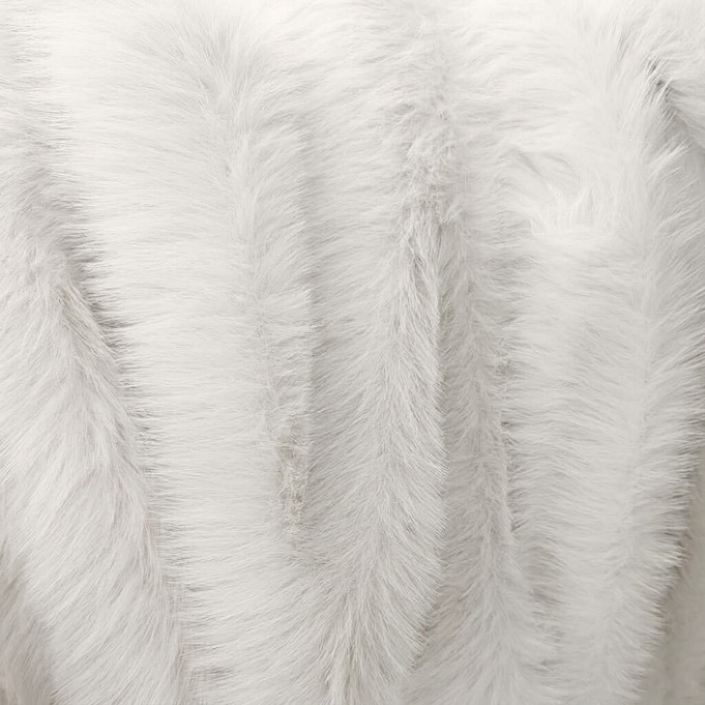 Premium Langhaarfell Farbe weiß - Weicher, dichter Kunstpelz-Plüsch (35 mm Flor, 150 cm breit, Oeko-Tex)