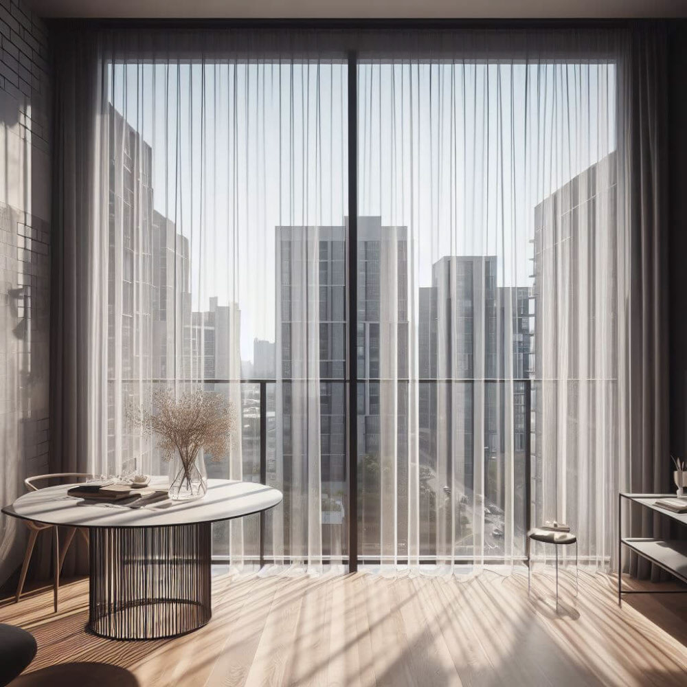 Stores in vielen Höhen und Qualitäten schwer entflammbar