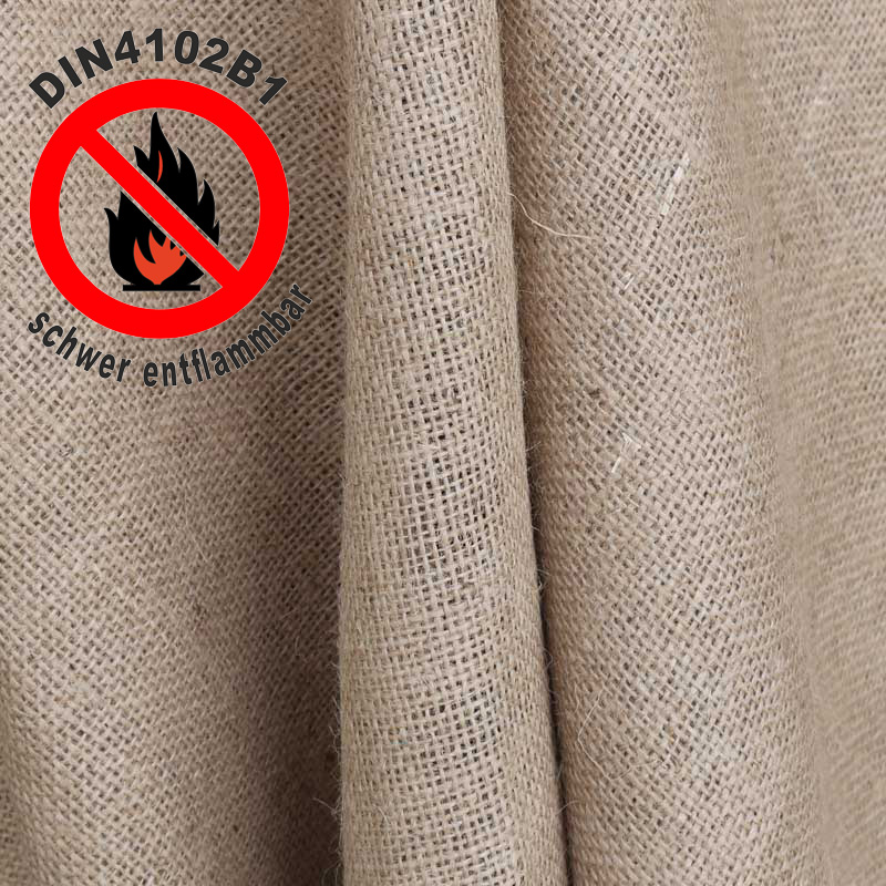 Jutestoff Rupfen Sackleinen natur H305 flammenhemmend DIN4102B1 ca.130 cm breit