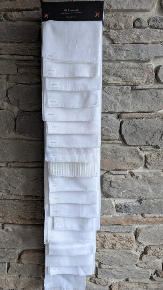 Musterbügel Gardinenstores schwer entflammbar DIN4102B1