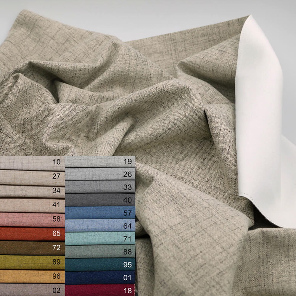 Verdunkelungsstoff Thermostoff Polyester FR, leinenartige Struktur schwer entflammbar 