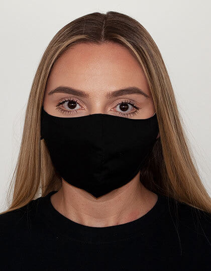 Mund-Nasen Maske in schwarz aus Baumwolle