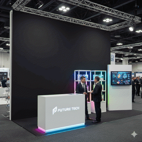 Stellwand bezogen mit Nessel auf Messe