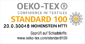 Oeko-tex Standard 100 Prüfziffer 20.0.30048 HOHENSTEIN HTTI
