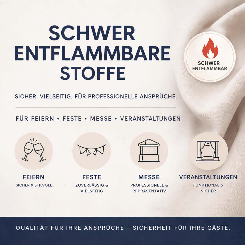 Stoffe schwer entflammbar ausgerüstet nach DIN4102B1