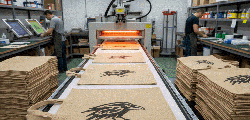 Symbobild Siebdruck auf Jute