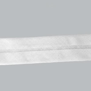 Schrägband gefalzt Baumwolle in weiß