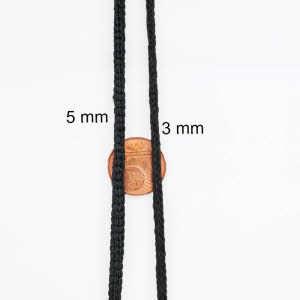 Vergleich der Breiten 5 mm und 3 mm schwarz