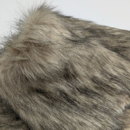 Fellimitat 80 mm Flor beige mit schwarzen Spitzen