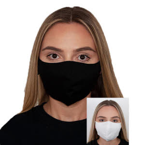 Behelfsmaske, Mund- & Nasenmaske mit Gummiband, schwarz oder weiß