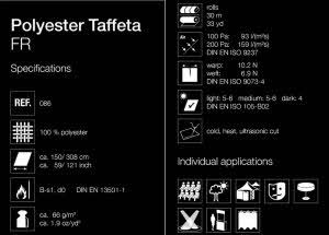 Datenblatt Polyester-Taft FR Taffeta