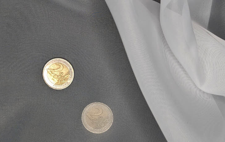 Webgardine 5397 weiß, 180 cm Höhe, feiner Stores, Trevira CS flammenhemmend DIN4102B1 mit Bleiband