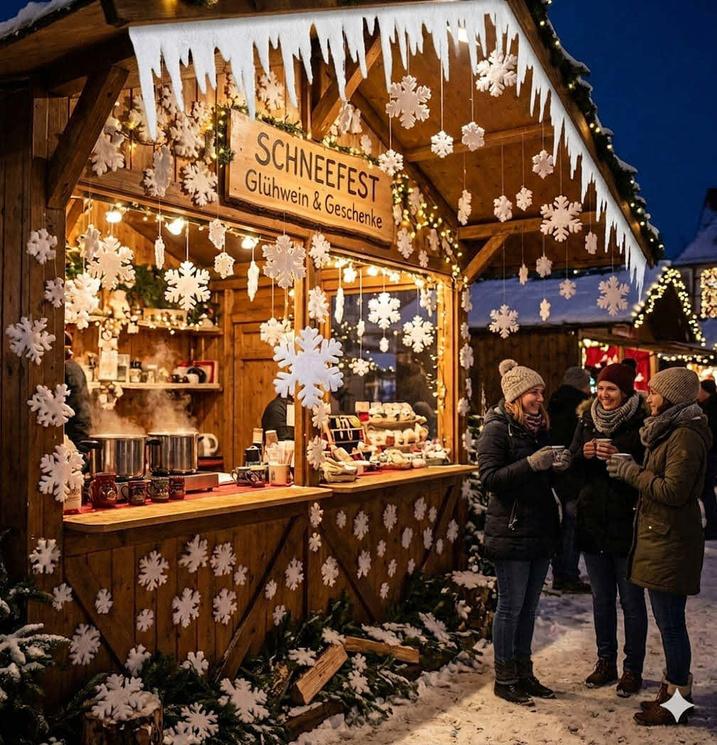 Winterwunderwelt aus Wattevlies: Schneedeko & Eiszapfen für Profis